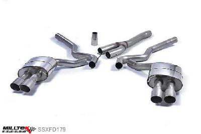 SSXFD179, Ford Mustang 2.3 EcoBoost (Fastback) 2015- Milltek, Cat-back system, Quad Outlet Non Resonated with GT-90 Titanium Trims (requires Roush Performance Rear Valance) Quad 90mm GT90 Titanium, 2,76 inch, 70mm