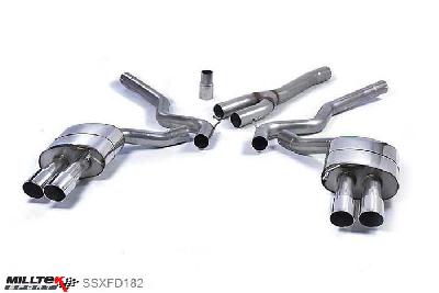 SSXFD182, Ford Mustang 2.3 EcoBoost (Fastback) 2015- Milltek, Cat-back system, Quad Outlet Resonated with GT-90 Polished Trims (requires Roush Performance Rear Valance) Quad 90mm GT90 Polished, 2,76 inch, 70mm
