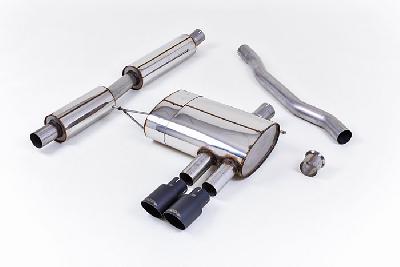 SSXM412, Mini Mk3 (F56) Mini Cooper S 2.0 Turbo (Rest of World) 2014- Milltek, Cat-back system, Resonated (quieter). Cerakote Black Tips Twin 90mm GT90 Cerakote Black, 2,75 inch, 69,85mm