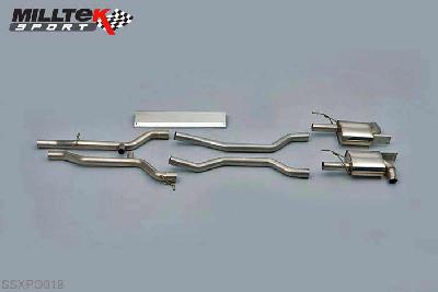 SSXPO018, Porsche Cayenne 955 Turbo and Turbo S 2003-2007 Milltek, Cat-back system, Non-resonated (louder). Uses O.E. tips , 2,75 inch, 69,85mm