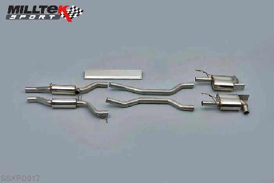 SSXPO017, Porsche Cayenne 955 Turbo and Turbo S 2003-2007 Milltek, Cat-back system, Resonated (quieter). Uses O.E. tips , 2,75 inch, 69,85mm