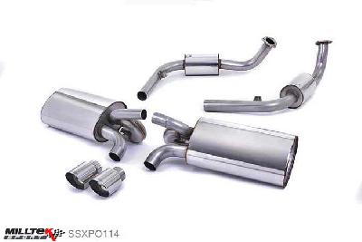 SSXPO114, Porsche Cayman S 3.4 987 Gen2 2009-2013 Milltek, Cat-back system, Resonated (quieter) Twin 90mm Special, 2,25 inch, 57,15mm