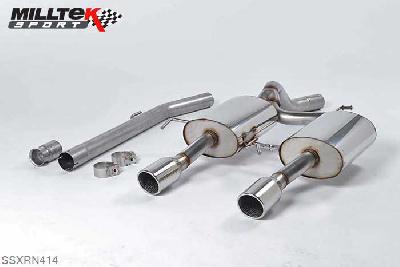 SSXRN414, Renault Clio 182 2.0 16v 2003-2006 Milltek, Cat-back system, Non-resonated (louder) Dual 90mm Jet, 2,5 inch, 63,5mm