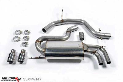 SSXVW147, Seat Leon FR 2.0 T FSI 200-211PS 2006-2013 Milltek, Cat-back system, Non-resonated (louder) Twin 80mm Jet, 2,75 inch, 69,85mm