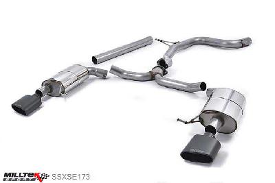 SSXSE173, Seat Leon ST Cupra 280 and 290 2.0 TSI (280 and 290PS) 2015- Milltek, Cat-back system, Non-resonated (louder). Cerakote Black Oval Tips. 152x76mm Oval, 3 inch, 76,2mm