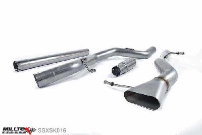 SSXSK016, Skoda Octavia vRS 2.0 TDI 184PS Hatch and Estate (manual and DSG-auto) 2013- Milltek, Cat-back system, Non-resonated (louder). Uses OE Tips , 2,76 inch, 70mm