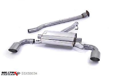 SSXSB034, Subaru BRZ 2.0-litre 2012- Milltek, Secondary Cat-back system, Non-resonated (louder). Brushed Titanium Tips Dual GT115 Titanium, 2,5 inch, 63,5mm