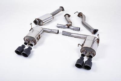 SSXSB49, Subaru Impreza WRX STi Saloon / Sedan 2014- Milltek, Cat-back system, EC-Approved. Cerakote Black Tips Quad 100mm GT100 Cerakote Black, 3 inch, 76,2mm