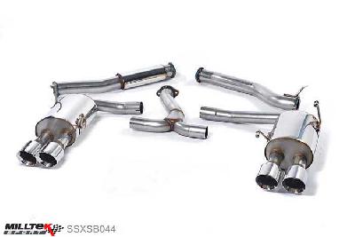SSXSB044, Subaru Impreza WRX STi Saloon / Sedan 2014- Milltek, Cat-back system, Polished Tips Quad 100mm GT100 Polished, 3 inch, 76,2mm