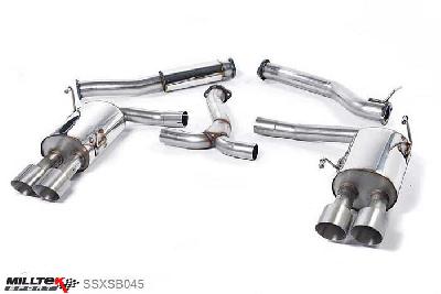 SSXSB045, Subaru Impreza WRX STi Saloon / Sedan 2014- Milltek, Cat-back system, Titanium Tips Quad Titanium GT100, 3 inch, 76,2mm