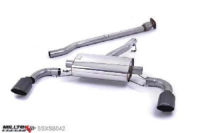 SSXSB042, Toyota GT86 2.0 litre 2012- Milltek, Secondary Cat-back system, Non-resonated (louder). Ceramic Black Tips Dual 115mm GT115 Cerakote Black, 2,5 inch, 63,5mm