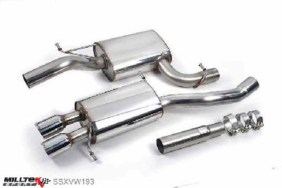 SSXVW193, VW CC 2.0 TSI 210PS 2012- Milltek, Cat-back system,  Twin 80mm GT80 Polished, 2,75 inch, 69,85mm