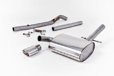 MCXVW214, VW Corrado VR6 1988-1991 Milltek, Cat-back system, Non-resonated (louder) with Polished Oval Tip - Pre 1992 Models Only , 2,25 inch, 57,15mm