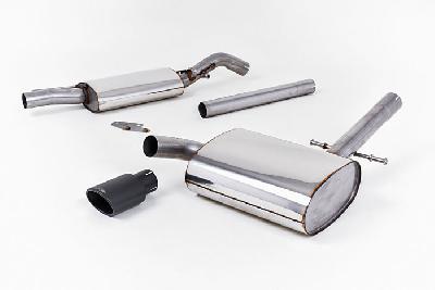 MCXVW217, VW Corrado VR6 1992-1995 Milltek, Cat-back system, Resonated (quieter) with Black Oval Tip - Post 1992 Models Only , 2,25 inch, 57,15mm