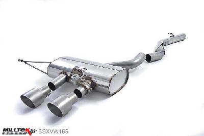 SSXVW165, VW Golf Mk6 R 2.0 TSI 270PS 2009-2013 Milltek, Cat-back system, Non-resonated (louder). Titanium Trims Dual 100mm GT100 Titanium, 2,75 inch, 69,85mm