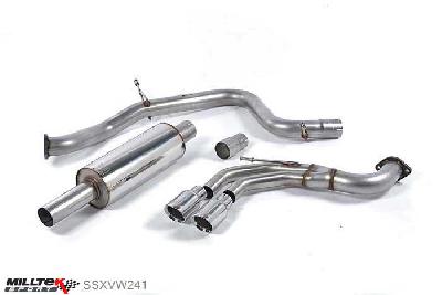 SSXVW241, VW Golf MK7 GTD 2.0 TDI 185PS 2013- Milltek, Cat-back system, Resonated (quieter). Polished Tips. EC-Approved Twin 80mm GT80 Polished, 3 inch, 76,2mm