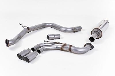 SSXVW339, VW Golf MK7 GTD 2.0 TDI 185PS 2013- Milltek, Cat-back system, Resonated (quieter). Titanium Tips. EC-Approved Twin 80mm GT80 Titanium, 3 inch, 76,2mm