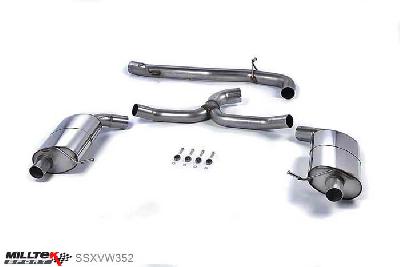 SSXVW352, VW Golf MK7 R Estate / Variant 2.0 TSI 300PS 2015- Milltek, Cat-back system, Non Resonated (louder) uses OE Trims in rear Diffuser , 3 inch, 76,2mm
