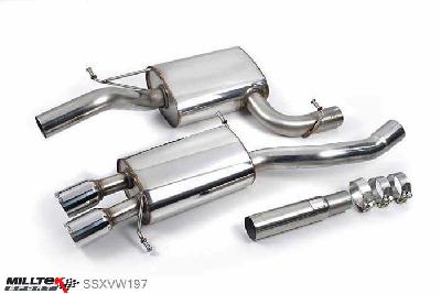 SSXVW197, VW Passat B7 2.0 TDI 140 and 170 (Saloon / Estate / CC) 2010- Milltek, Cat-back system,  Twin 80mm GT80 Polished, 2,75 inch, 69,85mm