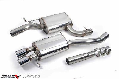 SSXVW313, VW Passat CC 1.8 TSI 2008-2012 Milltek, Cat-back system, Smaller-volume centre silencer (louder) Twin 80mm GT80 Polished, 2,75 inch, 69,85mm