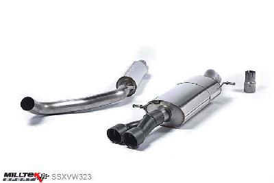 SSXVW323, VW Polo GTI 1.8 TSI 192PS (3 and 5 door) 2015- Milltek, Cat-back system, Twin Cerakote Black Tips Twin 80mm GT80 Cerakote Black, 2,76 inch, 70mm