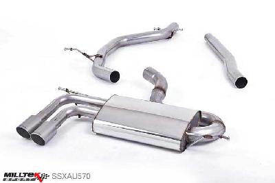 SSXAU570, VW Scirocco GT 2.0 TDI CR 170 2009- Milltek, Particulate Filter-back system, Titanium Tips Twin 80mm GT80 Titanium, 2,75 inch, 69,85mm