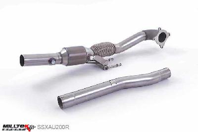 SSXAU200R, VW Scirocco R 2009- Milltek, Cast Downpipe with Race Cat, " with 200 Cell Race Cat. For Fitment to Milltek Sport 2.75"" cat-back systems only. Requires a Stage 2 ECU remap" , 3 inch, 76,2mm