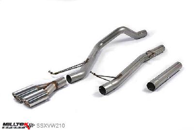 SSXVW210, VW Transporter \ Caravelle T5 LWB 2.5 TDi (130ps and 174ps) 2WD and 4MOTION 2003-2009 Milltek, Cat-back system, Non-resonated (louder). Twin oval outlet Twin 100 x 80mm Special Oval, 2,75 inch, 69,85mm