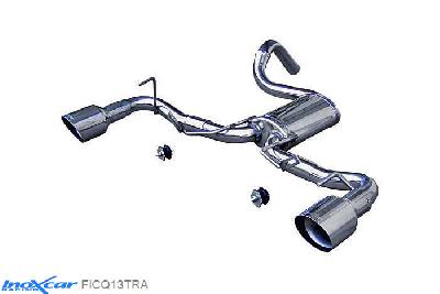 IX FICQ13TRA, Abarth 595 1.4 TURBO T-JET (160PK) 2012-, Inoxcar TRANVERSAL Rear silencer 1X102mm RACING Left and Right Stainless steel, Without E.E.C. homologation