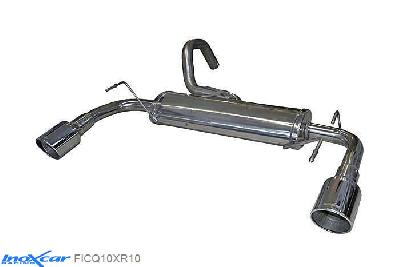 IX FICQ10XR10, Abarth 695 TRIBUTO FERRARI (180PK) 2009-  Diameter 48mm, Inoxcar Rear silencer 1X100 X-RACE Left and Right Stainless steel, With E.E.C. homologation