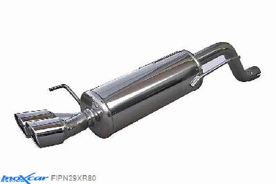 IX FIPN29XR80, Abarth Grande Punto 1.4 T-JET (155PK) 2007- Diameter 60mm, Inoxcar Rear silencer 2X80mm X-RACE Stainless steel, With E.E.C. homologation