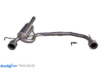 IX TWAL03102, Alfa Romeo 147 2.0 TS (150PK) 2001- Diameter 50mm, Inoxcar Rear Rear silencerencer left / right 1X102mm Stainless steel, With E.E.C. homologation