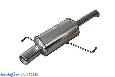 IX AL1470280, Alfa Romeo 147 2.0 TS (150PK) 2001- Diameter 50mm, Inoxcar Rear silencer 1X80mm Stainless steel, With E.E.C. homologation