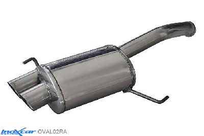 IX OVAL02RA, Alfa Romeo 147 3.2 GTA (250PK) 2002-, Inoxcar Rear silencer 2X80mm RACING Stainless steel, With E.E.C. homologation