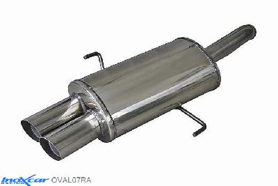 IX OVAL07RA, Alfa Romeo 156 1.9 JTD (140PK) 1997- Diameter 54mm, Inoxcar Rear silencer 2X76 RACING Stainless steel, With E.E.C. homologation