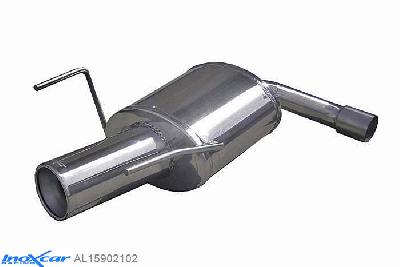 IX AL15902102, Alfa Romeo 159 1.9 JTD (115PK-120PK-150PK) 2005- Diameter 55mm, Inoxcar Rear silencer 1X102mm Stainless steel, With E.E.C. homologation