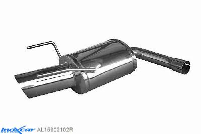 IX AL15902102R, Alfa Romeo 159 1.9 JTD (115PK-120PK-150PK) 2005- Diameter 55mm, Inoxcar Rear silencer 1X102mm RACING Stainless steel, With E.E.C. homologation