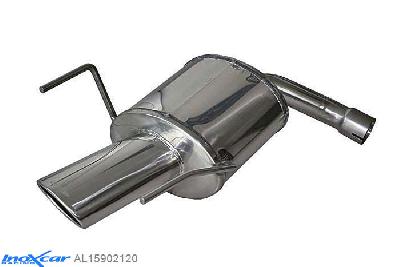 IX AL15902120, Alfa Romeo 159 1.9 JTD (115PK-120PK-150PK) 2005- Diameter 55mm, Inoxcar Rear silencer 1X120X80mm Stainless steel, With E.E.C. homologation