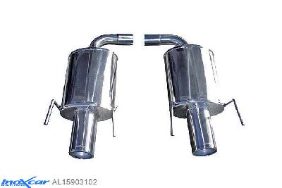 IX AL15903102, Alfa Romeo 159 2.4 JTD (200PK) 2005-, Inoxcar Rear silencer 1X102mm Left and Right Stainless steel, With E.E.C. homologation