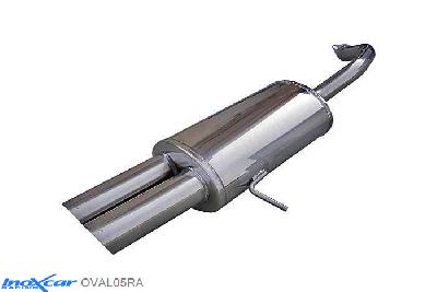 IX OVAL05RA, Alfa Romeo 166 2.0 TS (150PK) 1998-, Inoxcar Rear silencer 2X80mm RACING Stainless steel, With E.E.C. homologation