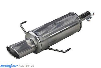 IX ALGT01120, Alfa Romeo GT (937) 1.9 MJT 16V (150PK) 2004-, Inoxcar Rear silencer 1X120X80mm Stainless steel, Without E.E.C. homologation