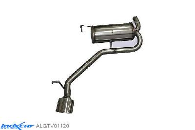 IX ALGTV01120, Alfa Romeo GTV (916) 2.0 16V TS (155PK) 1998-2005, Inoxcar Rear silencer 1X120X80mm Stainless steel, Without E.E.C. homologation