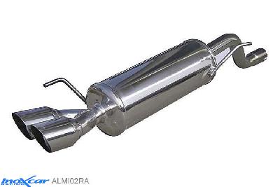 IX ALMI02RA, Alfa Romeo Mito (955) 1.4 TB (120PK) 2009- Diameter 50mm, Inoxcar Rear silencer 2X80mm RACING Stainless steel, With E.E.C. homologation