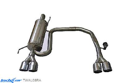 IX TWAL08RA, Alfa Romeo Mito (955) 1.4 TB (155PK) 2008- Diameter 55mm, Inoxcar montaggio con spoiler LESTER / assemblage with spoiler of LESTER Stainless steel