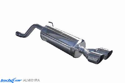 IX ALMI01RA, Alfa Romeo Mito (955) 1.4 TB (155PK) 2008- Diameter 55mm, Inoxcar Rear silencer 2X80mm RACING Stainless steel, With E.E.C. homologation