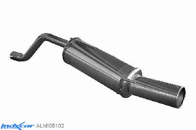 IX ALMI05102, Alfa Romeo Mito (955) 1.4 TB (170PK) 2009- Diameter 55mm, Quadrifoglio Verde, Inoxcar Rear silencer 1X102mm Stainless steel, With E.E.C. homologation