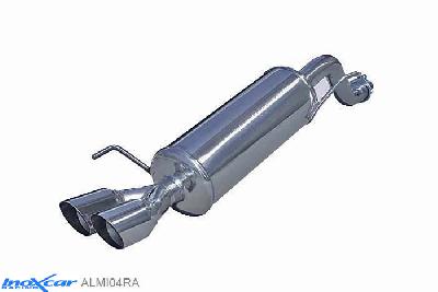 IX ALMI04RA, Alfa Romeo Mito (955) 1.6 JTDm (120PK) 2008- Diameter 55mm, Inoxcar Rear silencer 2X80mm RACING Stainless steel, With E.E.C. homologation