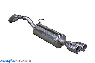 IX AUA104D8, Audi A1 (8X) 1.4 TURBO (122PK) 2011-, Inoxcar Rear silencer 2X80mm Stainless steel, With E.E.C. homologation