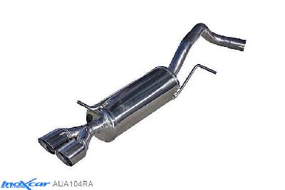 IX AUA104RA, Audi A1 (8X) 1.4 TURBO (122PK) 2011-, Inoxcar Rear silencer 2X80mm RACING Stainless steel, With E.E.C. homologation