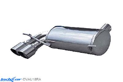 IX OVAU18RA, Audi A3 (8P) 3.2 V6 4WD (250PK) 2006- Diameter 65mm, Inoxcar Rear silencer 2X80mm RACING Stainless steel